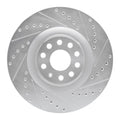 R1 Concepts Brake Rotor Drilled and Slotted Silver Fits Audi S3