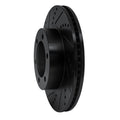 R1 00-07 Toyota TUNDRA Front Left Drilled & Slotted Black Brake Rotor