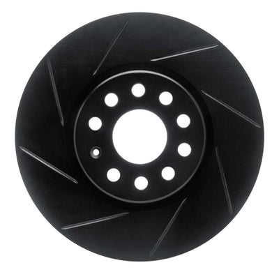 R1 06-13 Audi A3 Front Left Slotted Black Brake Rotor