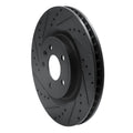 R1 11-14 Ford Mustang Front Left Drilled & Slotted Black Brake Rotor