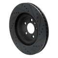 R1 11-14 Ford Mustang Front Left Drilled & Slotted Black Brake Rotor