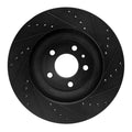 R1 11-14 Ford Mustang Front Left Drilled & Slotted Black Brake Rotor