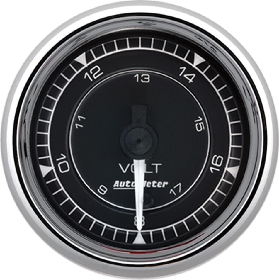 AutoMeter Chrono 2-1/16in 18V Digital Stepper Motor Voltmeter Gauge - Chrome