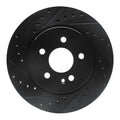 R1 98-05 Mercedes-Benz ML320 Front Left Drilled & Slotted Black Brake Rotor