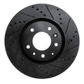 R1 04-08 Mazda RX-8 Front Right Drilled & Slotted Black Brake Rotor