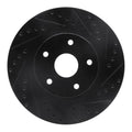 R1 92-97 Subaru SVX Front Right Drilled & Slotted Black Brake Rotor