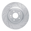 R1 18-22 Genesis G70 Front Right Drilled & Slotted Silver Brake Rotor