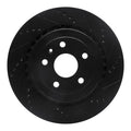 R1 16-24 Cadillac ATS Rear Right Drilled & Slotted Black Brake Rotor