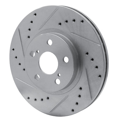 R1 Concepts Brake Rotor Drilled and Slotted Silver Fits Toyota Corolla