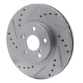 R1 Concepts Brake Rotor Drilled and Slotted Silver Fits Toyota Corolla