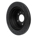 R1 07-15 Chevrolet Equinox Rear Left Drilled & Slotted Black Brake Rotor