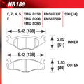 Hawk 85-92 Volkswagen Golf / 85-93 Volkswagen Cabriolet HT-10 Race Front Brake Pads