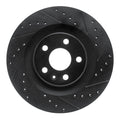 R1 16-26 Volvo S60 Rear Right Drilled & Slotted Black Brake Rotor