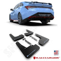 Rally Armor 22-23 Hyundai Elantra N & N Line Black UR Mud Flap w/Light Blue Logo