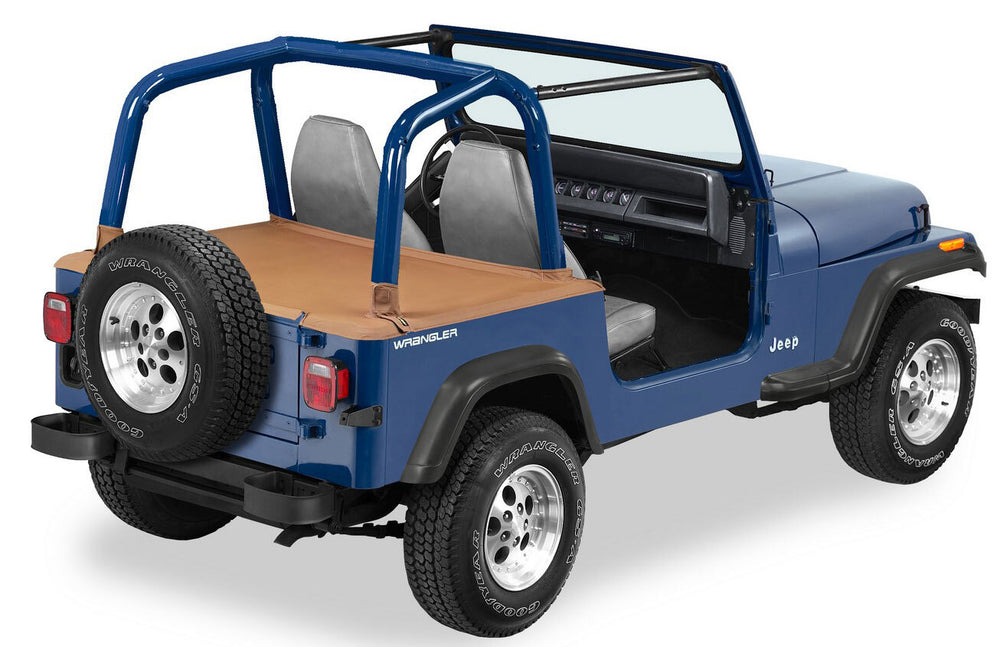 ~(8 lbs. 64X4X4)~ Duster Deck Cover Black Diamond Jeep 07-17 Wrangler Unlimited; With factory soft top removed; Requires factory tailgate bar