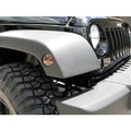 ~(1 lbs. 10X6X5)~ Jeep 07-18 JK Wrangler Round Front Fender Lenses with Amber LEDs Located on Front Side Fender - Smoked Lens
