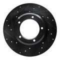 R1 74-99 Land Rover Discovery Front Left Drilled & Slotted Black Brake Rotor