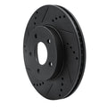 R1 02-07 Chevrolet Equinox Front Left Drilled & Slotted Black Brake Rotor