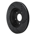 R1 02-07 Chevrolet Equinox Front Left Drilled & Slotted Black Brake Rotor