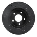 R1 02-07 Chevrolet Equinox Front Left Drilled & Slotted Black Brake Rotor