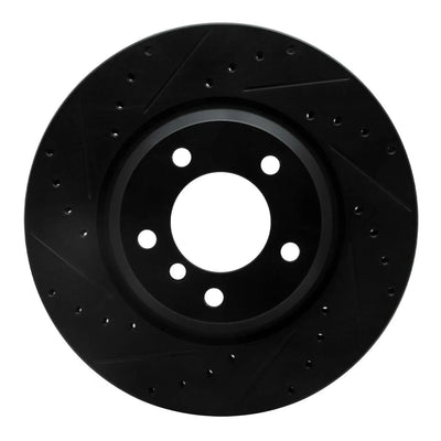 R1 06-12 BMW X1 (USA/Canada) Front Left Drilled & Slotted Black Brake Rotor