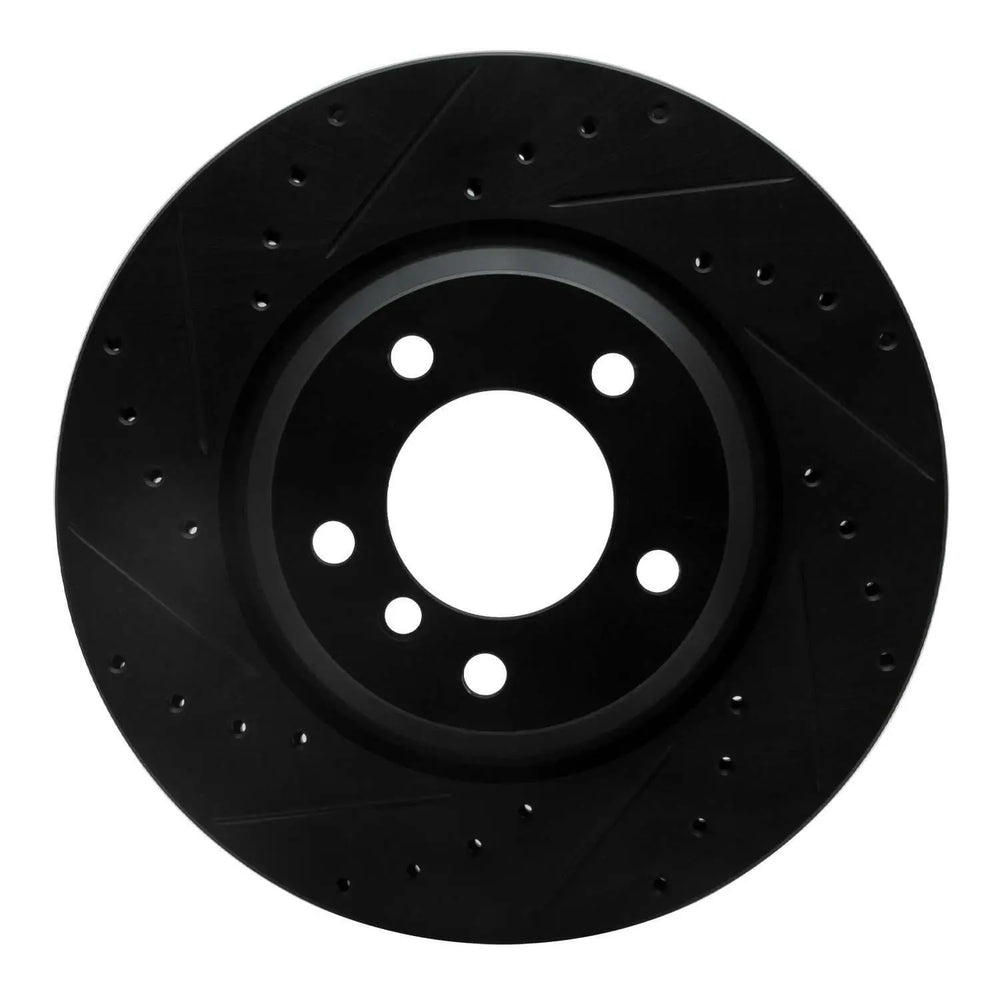 R1 06-12 BMW X1 (USA/Canada) Front Left Drilled & Slotted Black Brake Rotor