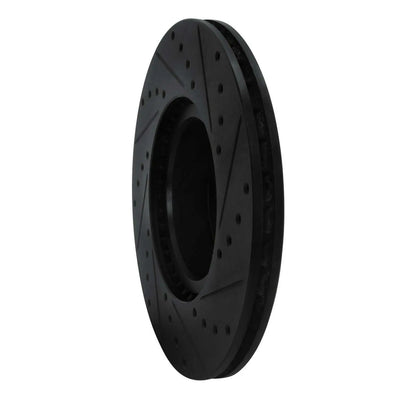 R1 1988-1991 Chevrolet K1500 Front Left Drilled & Slotted Black Brake Rotor