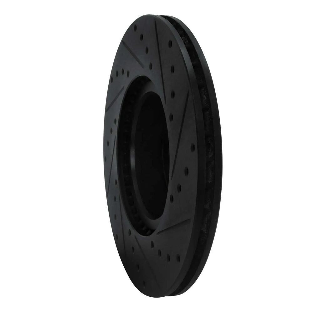 R1 1988-1991 Chevrolet K1500 Front Left Drilled & Slotted Black Brake Rotor