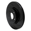 R1 14-24 Mazda 3 Front Right Drilled & Slotted Black Brake Rotor