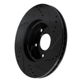 R1 14-24 Mazda 3 Front Left Drilled & Slotted Black Brake Rotor