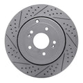 R1 10-16 Hyundai Genesis Coupe Rear Left Drilled & Slotted Geo-Carbon Rotor
