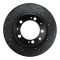 R1 86-95 Porsche 944 Turbo Rear Right Drilled & Slotted Black Brake Rotor