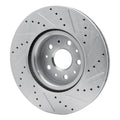 DFC 14-25 Cadillac CT6 Front Left Drilled & Slotted Silver Brake Rotor