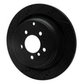 R1 06-12 Land Rover Range Rover Rear Left Drilled & Slotted Black Brake Rotor