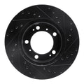 R1 97-04 Porsche Boxster Front Left Drilled & Slotted Black Brake Rotor