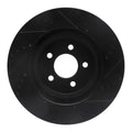 R1 94-04 Ford Mustang Front Left Drilled & Slotted Black Brake Rotor