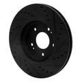 R1 01-06 Hyundai Santa Fe Front Left Drilled & Slotted Black Brake Rotor