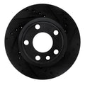 R1 92-95 Volkswagen EuroVan Front Right Drilled & Slotted Black Brake Rotor