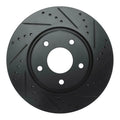 R1 02-06 Infiniti I35 Front Right Drilled & Slotted Black Brake Rotor