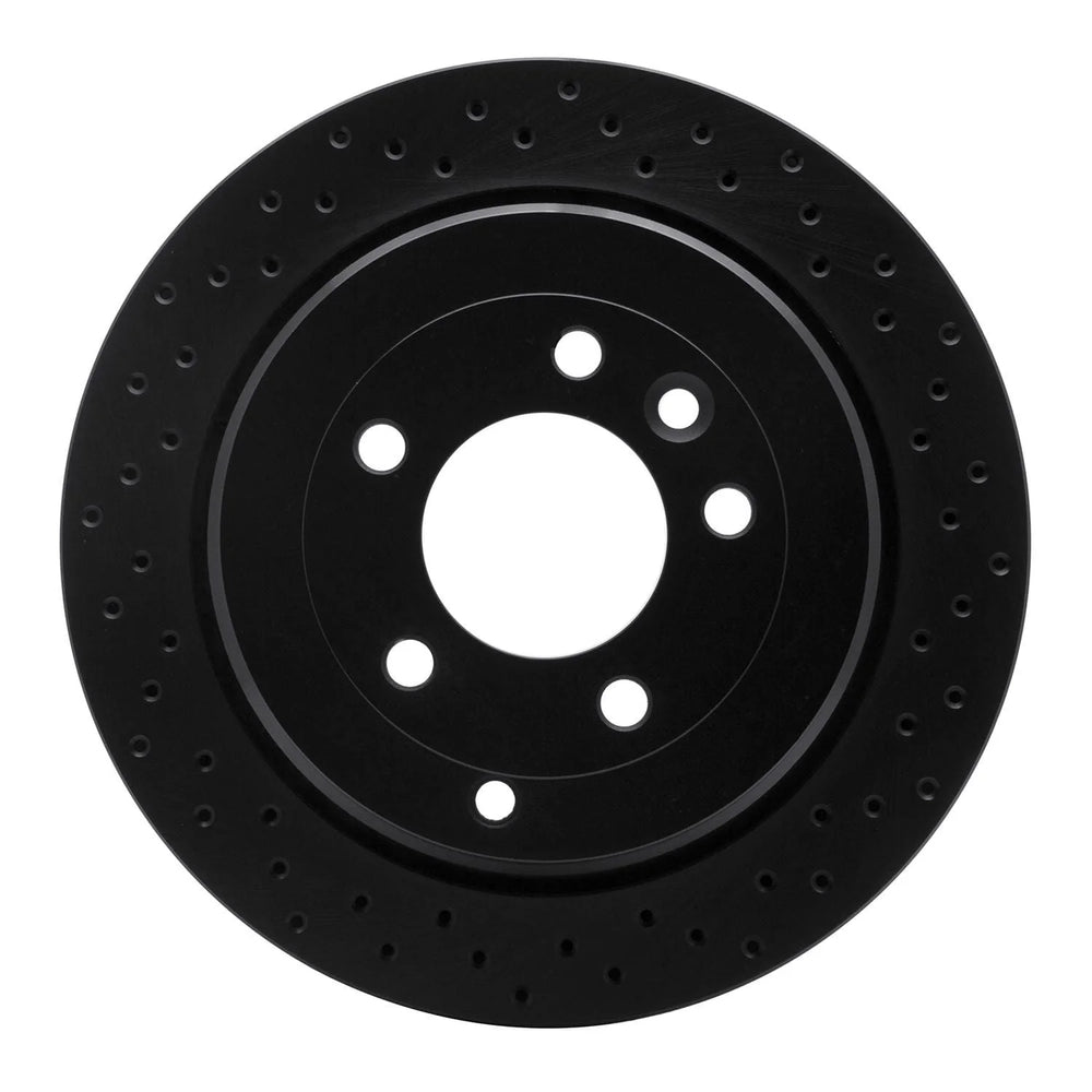 R1 05-07 Land Rover LR3 Rear Right Drilled Black Brake Rotor