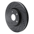 R1 06-15 Lexus GS300 Right Front Drilled & Slotted Black Brake Rotor