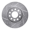 R1 92-95 Volkswagen EuroVan Front Left Drilled & Slotted Silver Brake Rotor