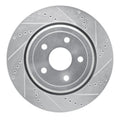 R1 12-25 Dodge Durango Rear Right Drilled & Slotted Silver Brake Rotor