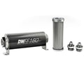 DeatschWerks Stainless Steel 10AN 10 Micron Universal Inline Fuel Filter Housing Kit (160mm)