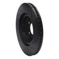 R1 05-23 Chrysler 300 Front Left Drilled & Slotted Black Brake Rotor