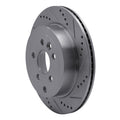 DFC 08-12 Land Rover LR2 Rear Right Drilled & Slotted Silver Brake Rotor