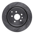 DFC 08-12 Land Rover LR2 Rear Right Drilled & Slotted Silver Brake Rotor