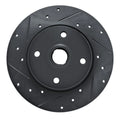R1 76-84 Porsche 924 Front Left Drilled & Slotted Black Brake Rotor