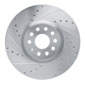 R1 Concepts Brake Rotor Drilled and Slotted Silver Fits Volkswagen Atlas