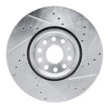 R1 Concepts Brake Rotor Drilled and Slotted Silver Fits Volkswagen Atlas